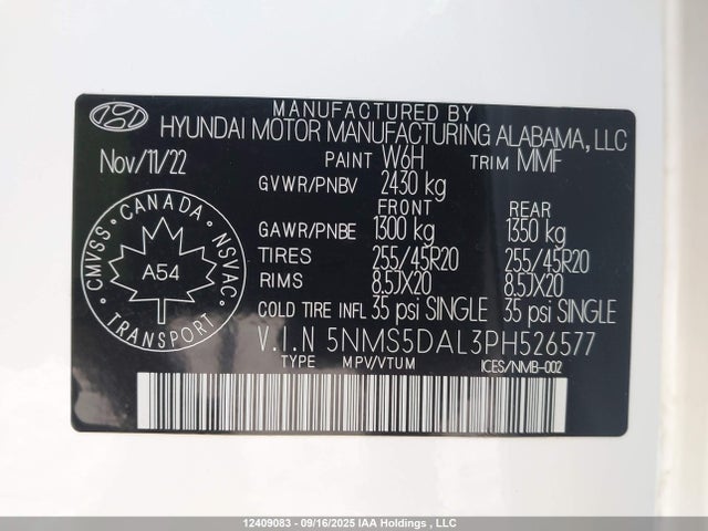 5NMS5DAL3PH526577 Hyundai t-gdi theta iii