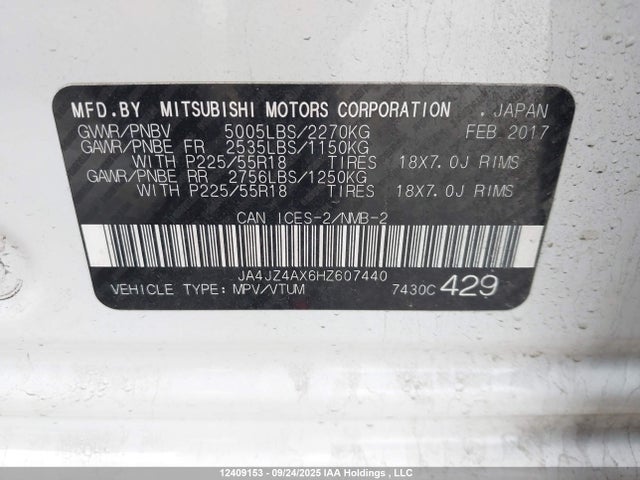 JA4JZ4AX6HZ607440 Mitsubishi 3.0 sohc mivec