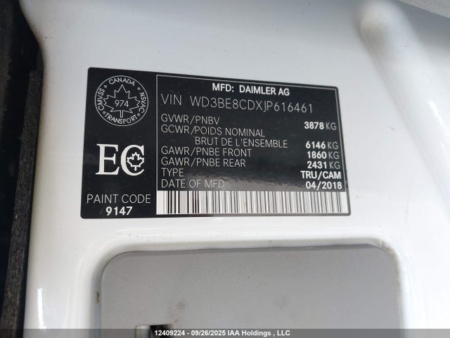 WD3BE8CDXJP616461 Mercedes-Benz mg5+mh5 with brake assist