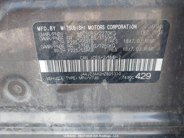 JA4JZ3AX2HZ605310 Mitsubishi 3.0 sohc mivec