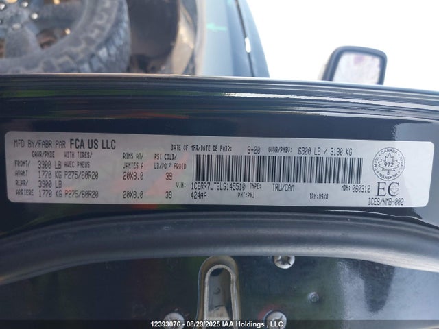 RAM 2020 2020 1C6RR7LT6LS145510 Image 9