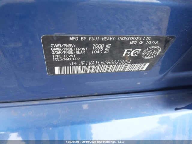 JF1VA1L62H8823654 Subaru dib