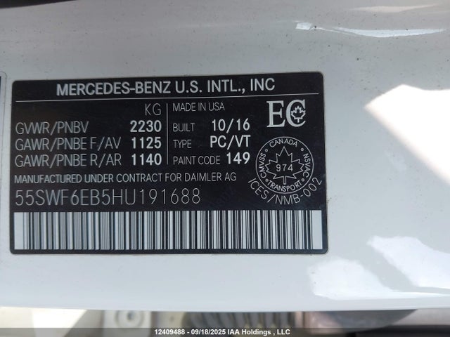 Mercedes-Benz C-Class 2017 55SWF6EB5HU191688 Image 9