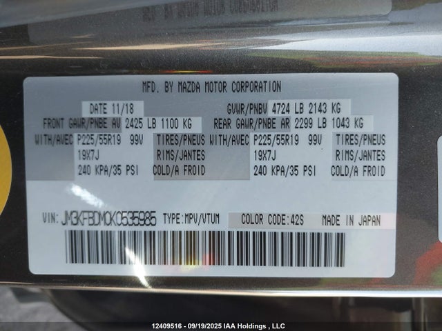 JM3KFBDM0K0535985 Mazda py cylinder deactivation