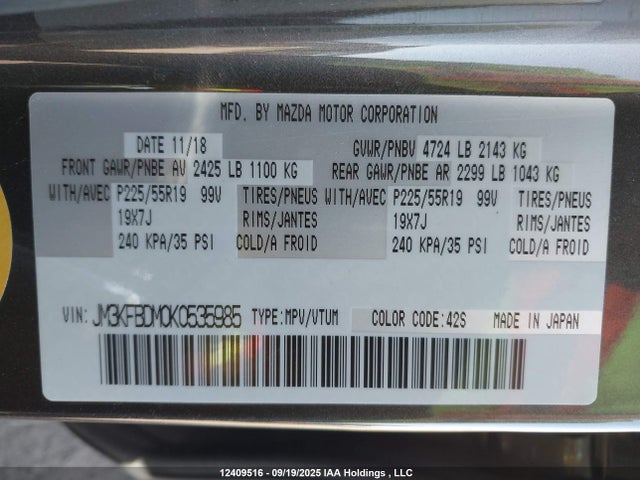 JM3KFBDM0K0535985 Mazda py cylinder deactivation