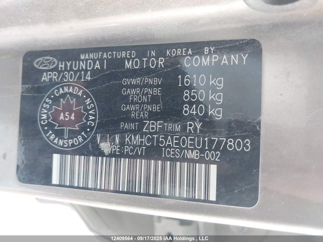Hyundai dohc gdi gamma 2014 KMHCT5AE0EU177803 Image 9