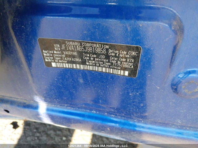 Subaru dib 2018 JF1VA1A65J9819858 Image 9