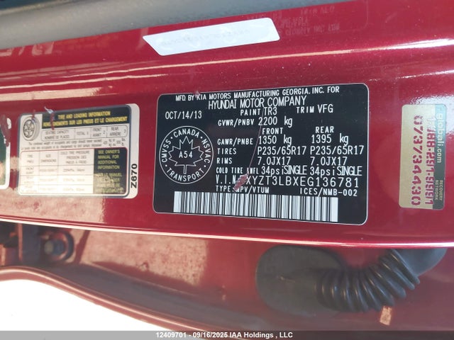 5XYZT3LBXEG136781 Hyundai gdi theta