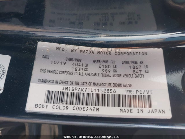 JM1BPAK71L1152856 Mazda pe