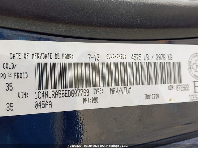 Jeep Patriot 2014 1C4NJRAB6ED607768 Image 9