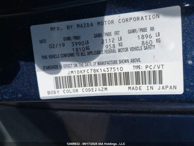 JM1DKFC78K1437510 Mazda pe