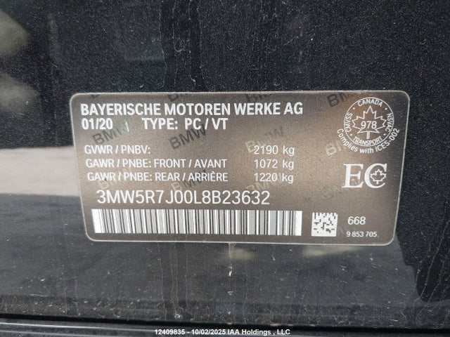 3MW5R7J00L8B23632 BMW 330I