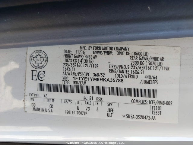 1FTYE1YM8HKA35788 Ford 2017