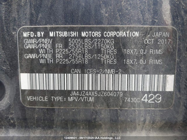 JA4JZ4AX5JZ604079 Mitsubishi mivec
