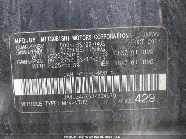 JA4JZ4AX5JZ604079 Mitsubishi mivec