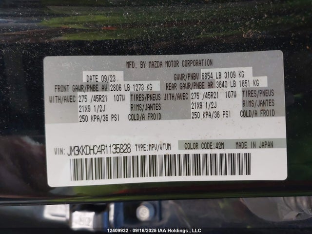 JM3KKDHC4R1135828 Mazda h3