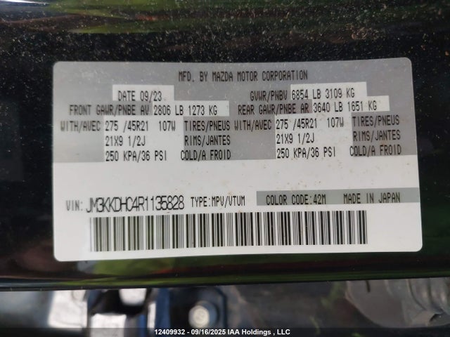 JM3KKDHC4R1135828 Mazda h3
