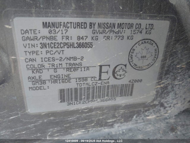 Nissan 2017 2017 3N1CE2CP5HL366055 Image 17