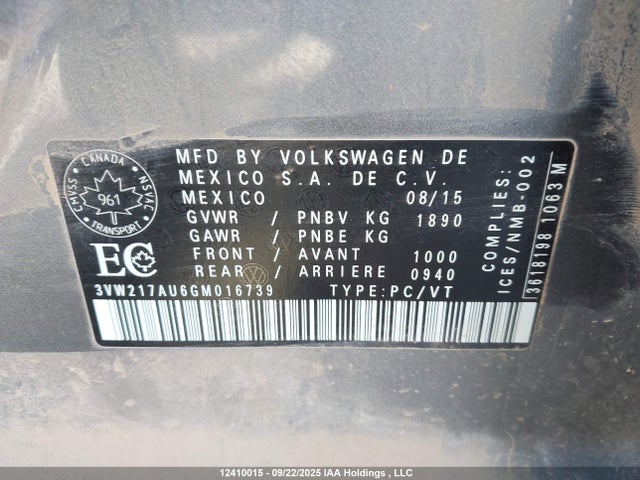 3VW217AU6GM016739 Volkswagen 1.8 tsi