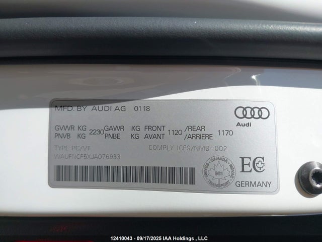 Audi A5 2018 WAUFNCF5XJA076933 Image 9