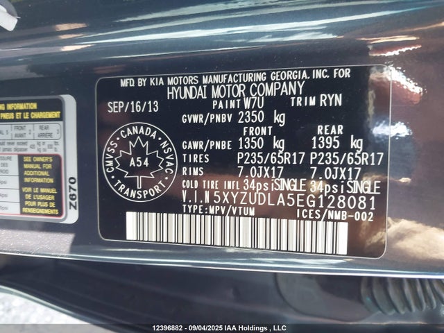 5XYZUDLA5EG128081 Hyundai t-gdi theta