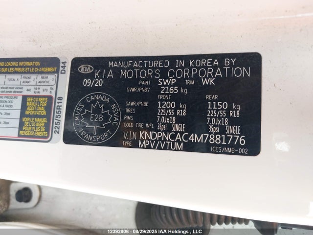 KIA gdi theta-ii 2021 KNDPNCAC4M7881776 Image 18
