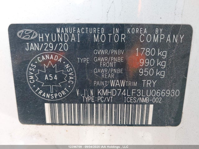 Hyundai mpi nu 2020 KMHD74LF3LU066930 Image 18