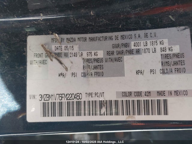 3MZBM1V76FM220450 Mazda pe