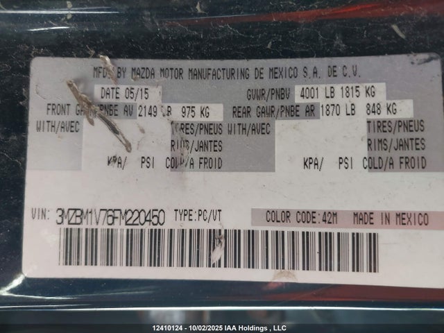 3MZBM1V76FM220450 Mazda pe