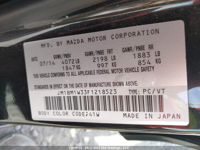 JM1BM1W33F1218523 Mazda py