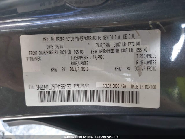 Mazda pe 2015 3MZBM1L75FM155139 Image 19