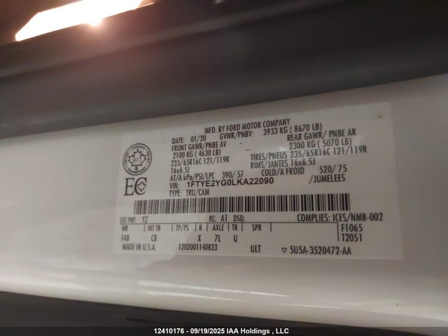 1FTYE2YG0LKA22090 Ford Transit