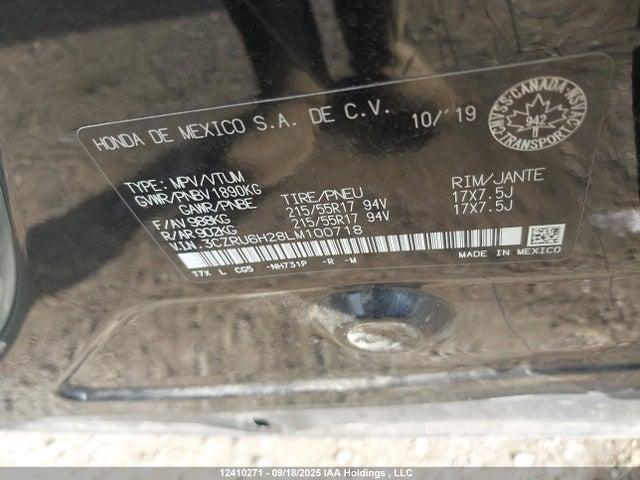 Honda r18z9 2020 3CZRU6H28LM100718 Image 9