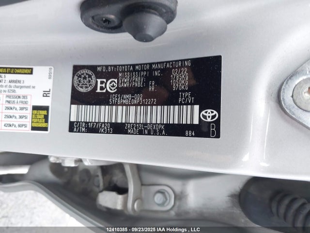 Toyota 2zr-fae 2022 5YFBPMBE0NP312272 Image 9