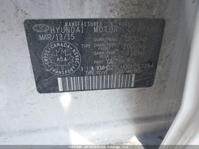 KMHD25LH0GU267244 Hyundai dohc gdi nu