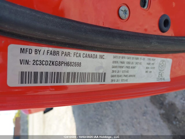 Продажа на аукционе авто 2023 Dodge Challenger Gt Awd, vin: 2C3CDZKG8PH682698, номер лота: 12410589