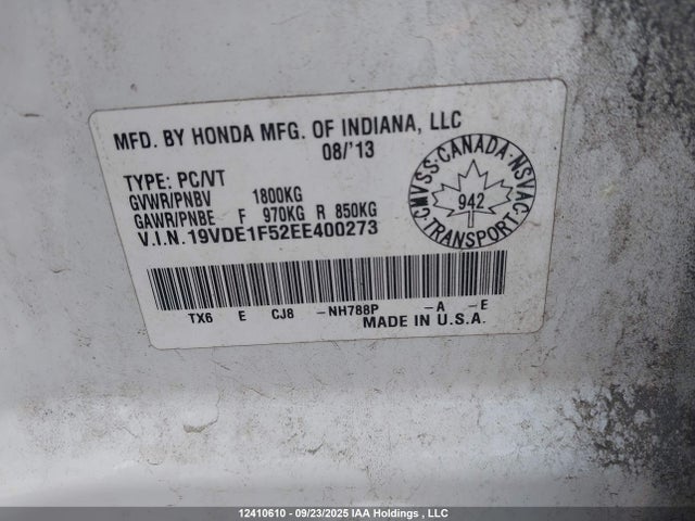 Acura r20a5 2014 19VDE1F52EE400273 Image 9