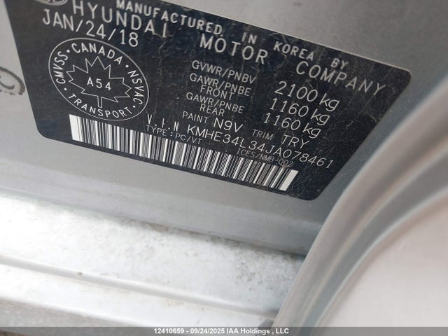Hyundai gdi nu 2018 KMHE34L34JA078461 Image 9