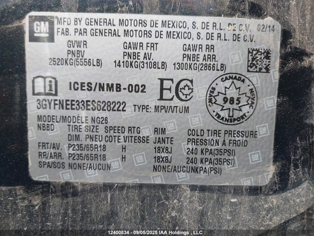 Cadillac lfx - vvt, e85 max, aluminum 2014 3GYFNEE33ES628222 Image 19