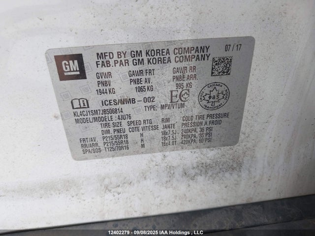 KL4CJ1SM7JB506814 Buick le2 - direct injection, variable valve timing, alum, gen 1