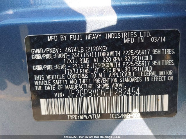 Subaru 2.0l Na Hev 2014 JF2GPBVC6EH282454 Image 18