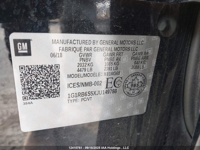 1G1RB6S5XJU149788 Chevrolet l3a - direct injection, variable valve timing, hybrid, gen 1