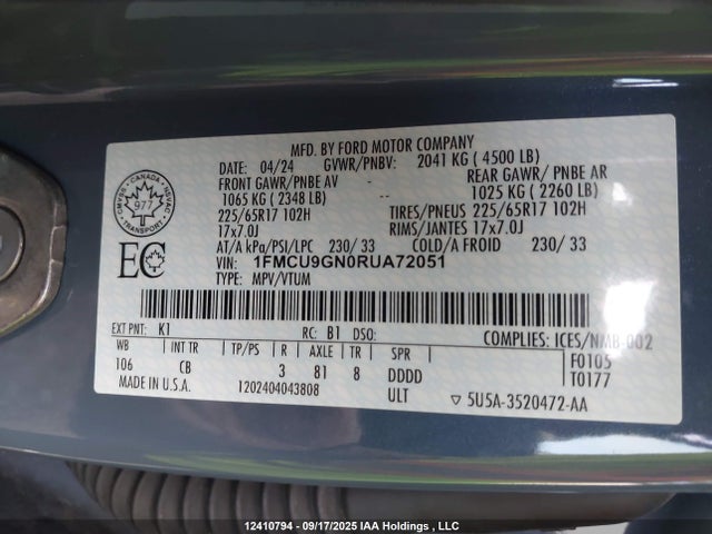 Ford dragon gtdi 2024 1FMCU9GN0RUA72051 Image 9