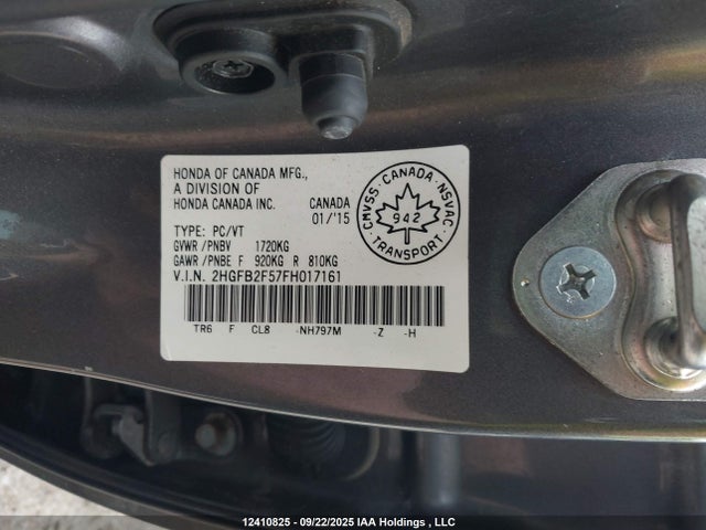 Honda r18z1 2015 2HGFB2F57FH017161 Image 9