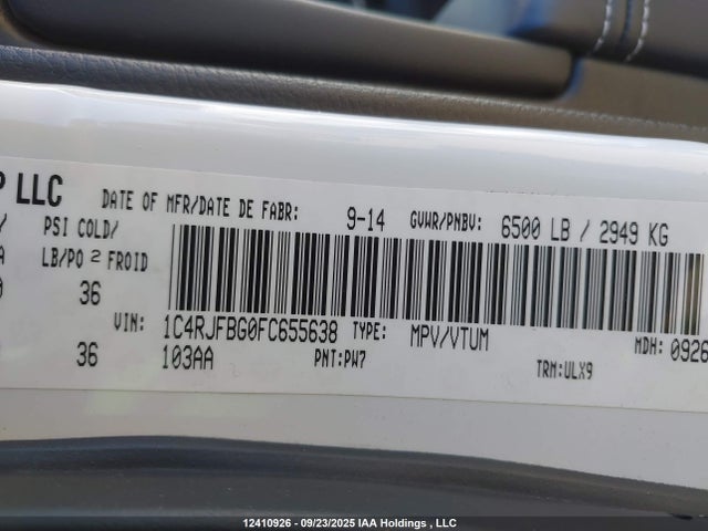 Jeep 2015 2015 1C4RJFBG0FC655638 Image 9
