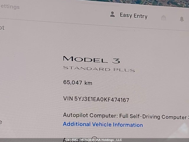 5YJ3E1EA0KF474167 Tesla MODEL 3