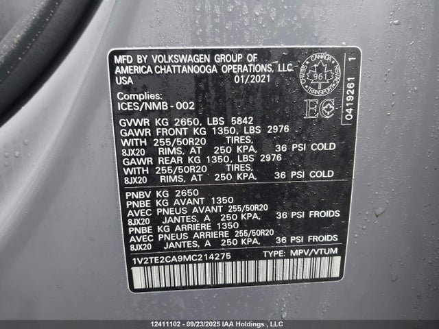 Volkswagen 3.6 fsi 2021 1V2TE2CA9MC214275 Image 18