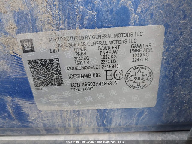 Chevrolet 2017 2017 1G1FX6S02H4185316 Image 9