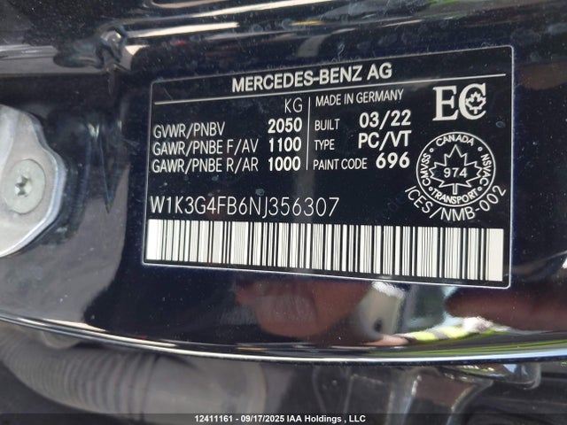 W1K3G4FB6NJ356307 Mercedes-Benz m260
