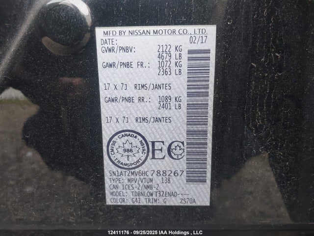 5N1AT2MV6HC788267 Nissan 2017